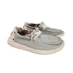 Hey Dudes Women's Wendy Boho Light‎ Denim Slip-on Loafers Size 6